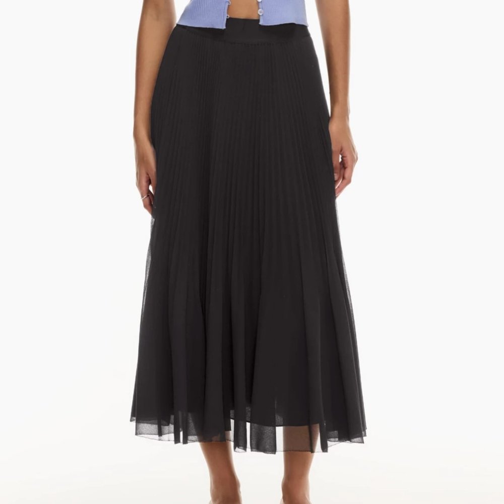 Aritzia Wilfred Twirl Midi Skirt Black Size Small